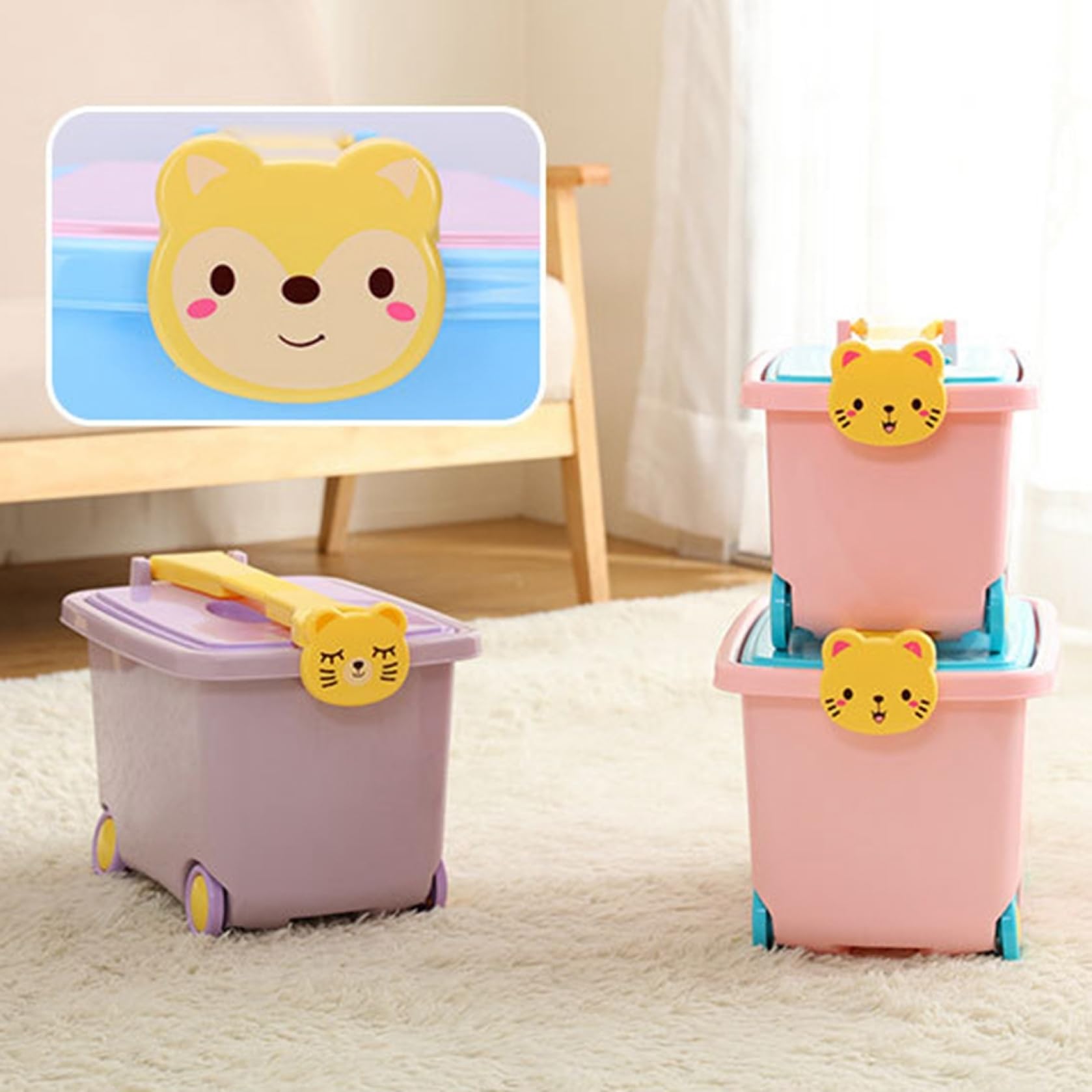 Amazon.co.jp: おもちゃ箱 キャスター付き 収納ボックス 4輪 36×24.2